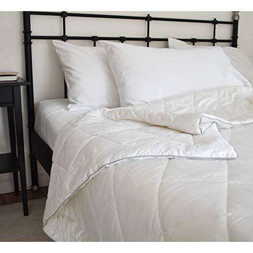 Woolino Premium Australian Washable Wool Comforter, Mid-Weight Wool Fill 70.4oz Queen Quilt Wool Duvet, Size 88"x88", Full/Queen