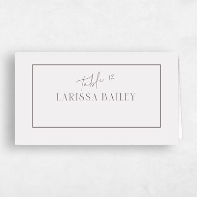 Brown Typography Wedding Place Card - Chaplin