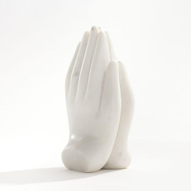 Marble Namaste Hands, Small, White