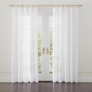 Crate and Barrel Linen Sheer 52"x96" White Curtain Panel