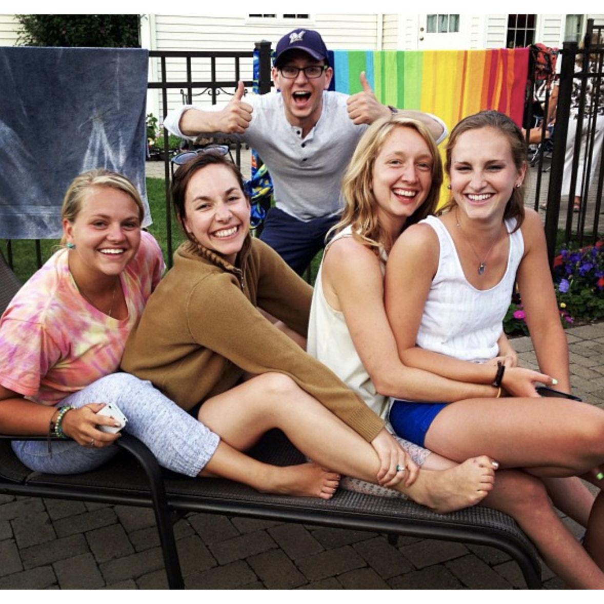 Steve with all of the Stine gals at annual Silidjian Family pool party 2011?