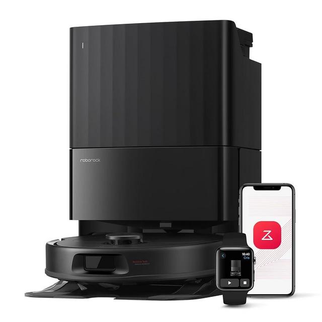 roborock QV 35A Robot Vacuum and Mop, 8000Pa Suction, Upgraded from Qrevo S, Anti-Tangle Brushes, Smart Obstacle Avoidance, Auto Mop Washing, Self-Emptying & Refilling, 200RPM Spinning Mops, Black