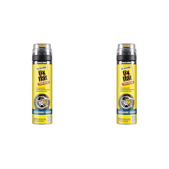 Fix-A-Flat S60430 Aerosol Emergency Flat Tire Repair and Inflator, for Large Tires, Eco-Friendly Formula, Universal Fit for All Cars and Small Trucks/SUVs, 20 oz. (Pack of 2)