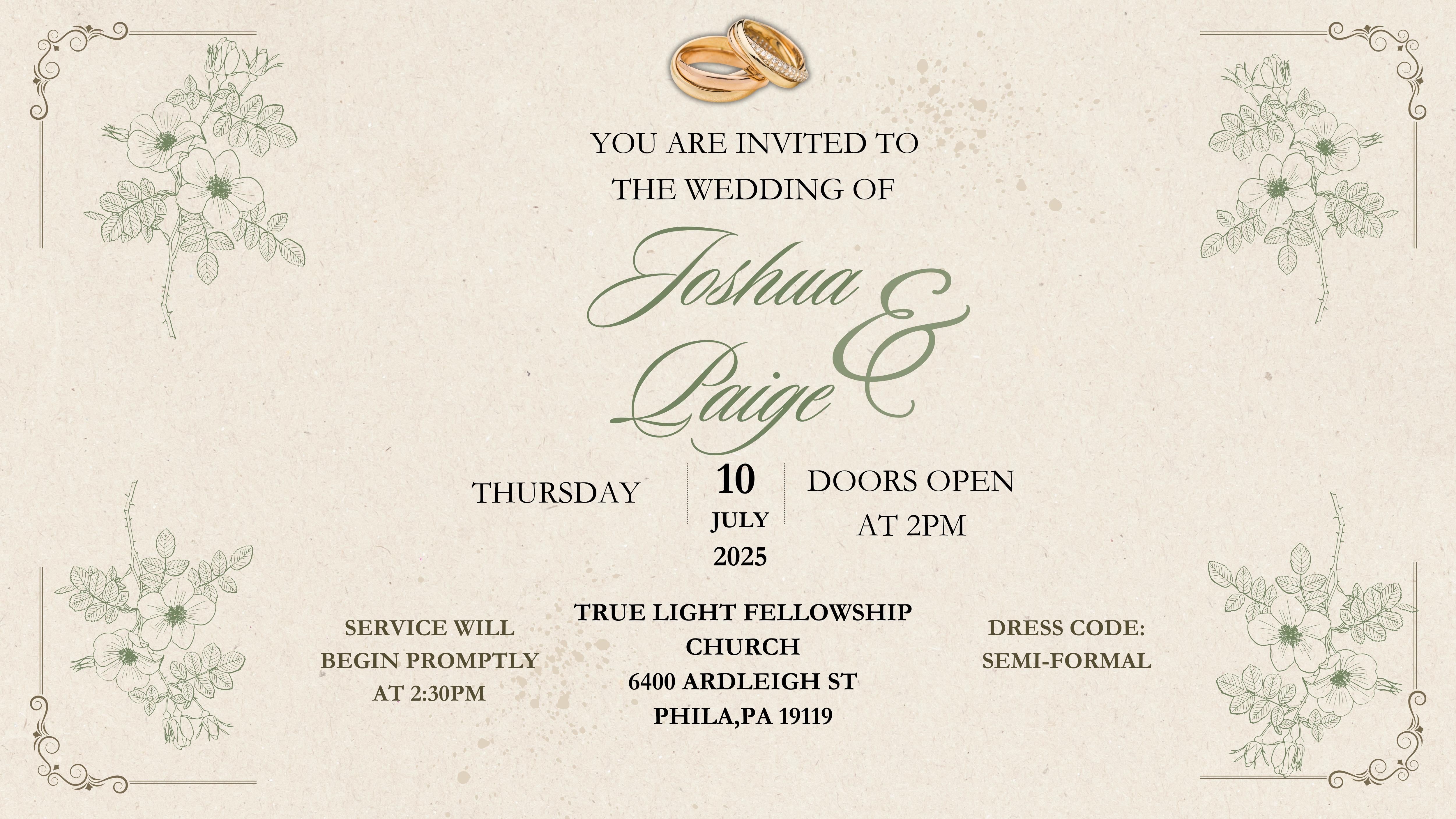 The Wedding Website of Joshua Wilkinson and Paige Jones