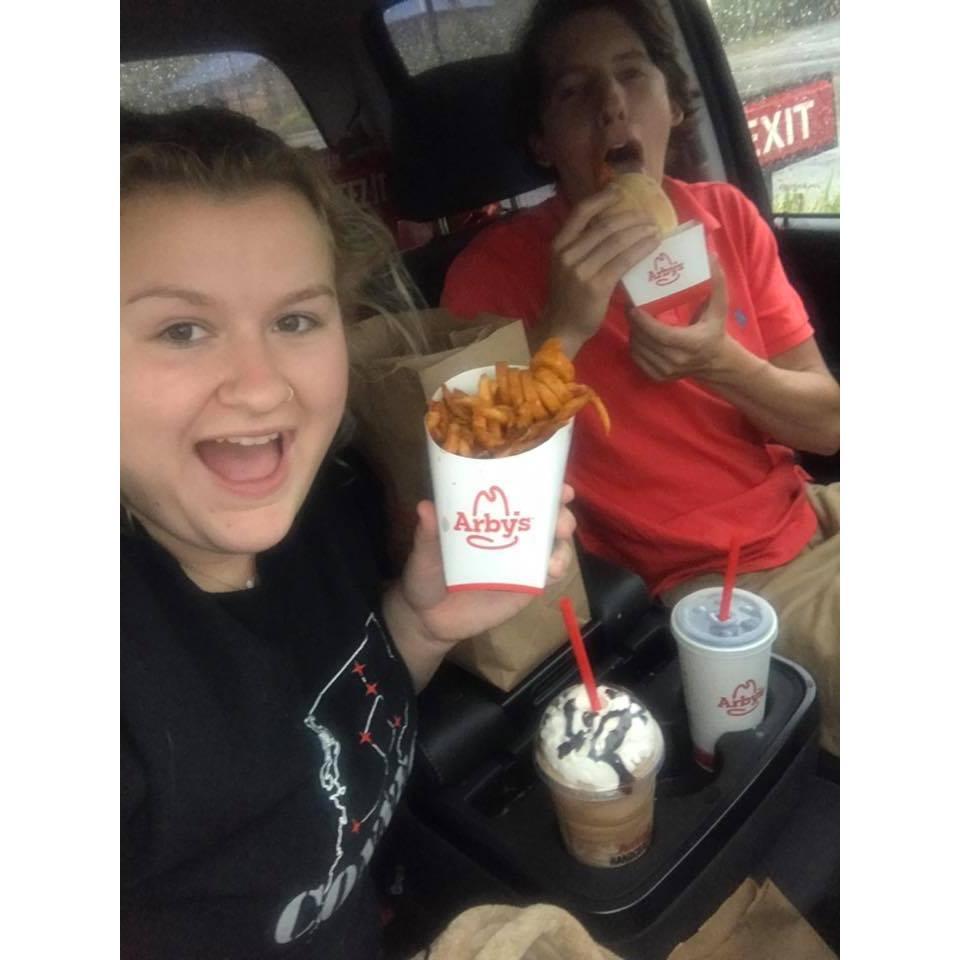 There is of course always a first time enjoying Arby's together.