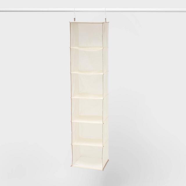 6 Shelf Hanging Closet Organizer Tan - Brightroom™