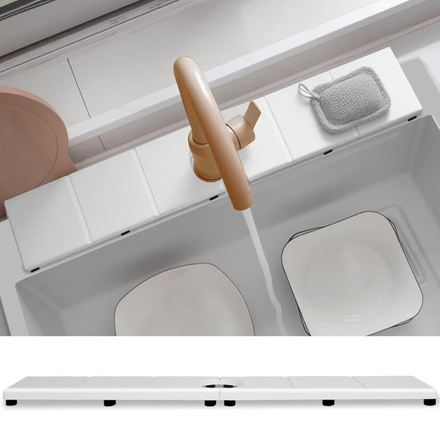 Fast Drying Faucet Mat for Kitchen Sink, Water Absorbent Diatomite Stone Sink Tray with Raised Feet, Kitchen Sink Splash Guard, Prevents Moisture Buildup, Durable Protector for Bathroom Counter