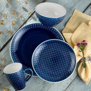 Palma 16-Piece Crackle Glaze Dinnerware Set, Service for 4