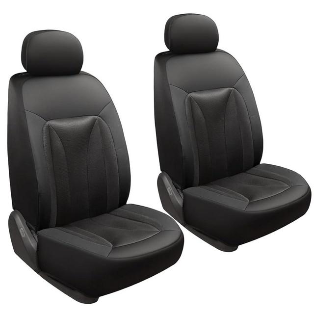 GIANT PANDA Fit Subaru Outback Forester Crosstrek Legacy Impreza Front Car Seat Cover, 3D Air Mesh Breathable Seat Protector, Black（2-Pack