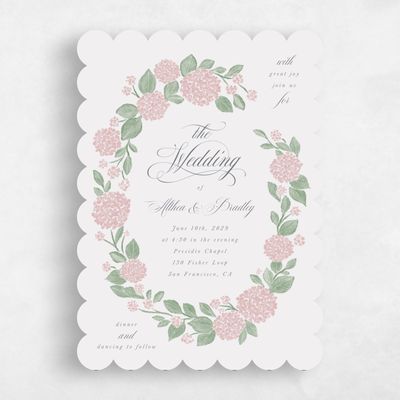 Pink Wedding Invitation - Giselda Portrait