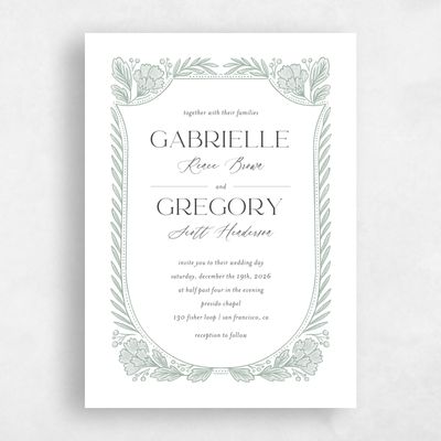 Sage, Green Wedding Invitation - Willowbrook Portrait