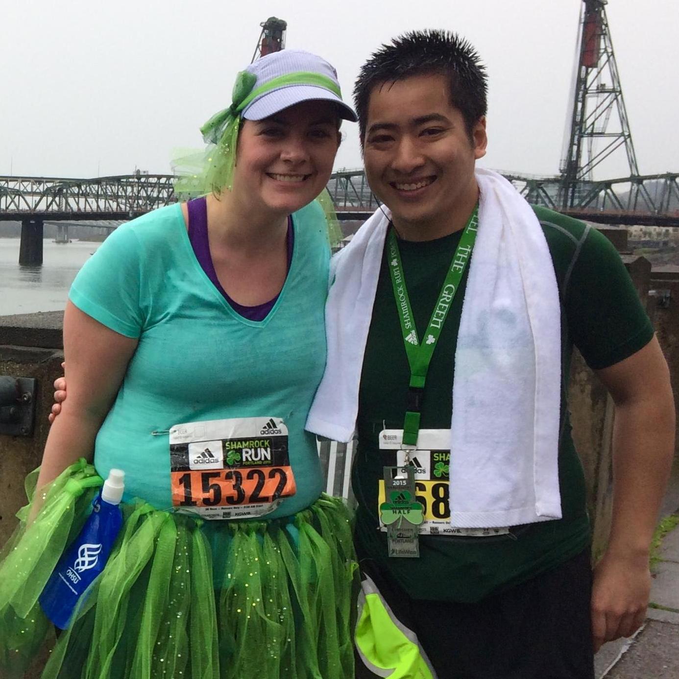 Kristin's first 5K run and Van ran the half marathon