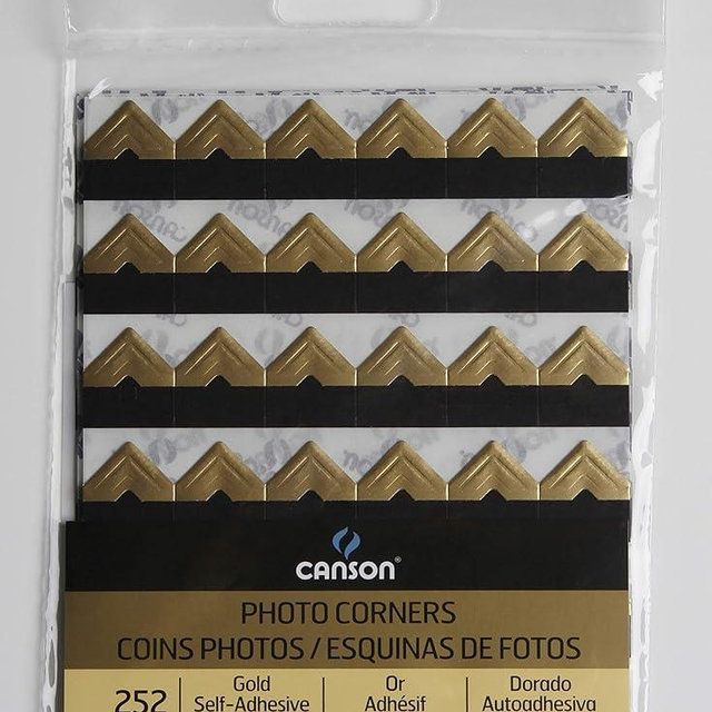Canson Self Adhesive Photo Corners, Gold, 252-Pack (100510401)