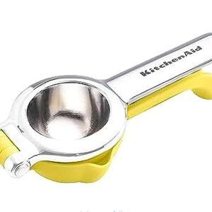 KitchenAid Citrus Juice Press Squeezer for Lemons and Limes with Seed Catcher and Pour Spout, Lemon, 8 Inch