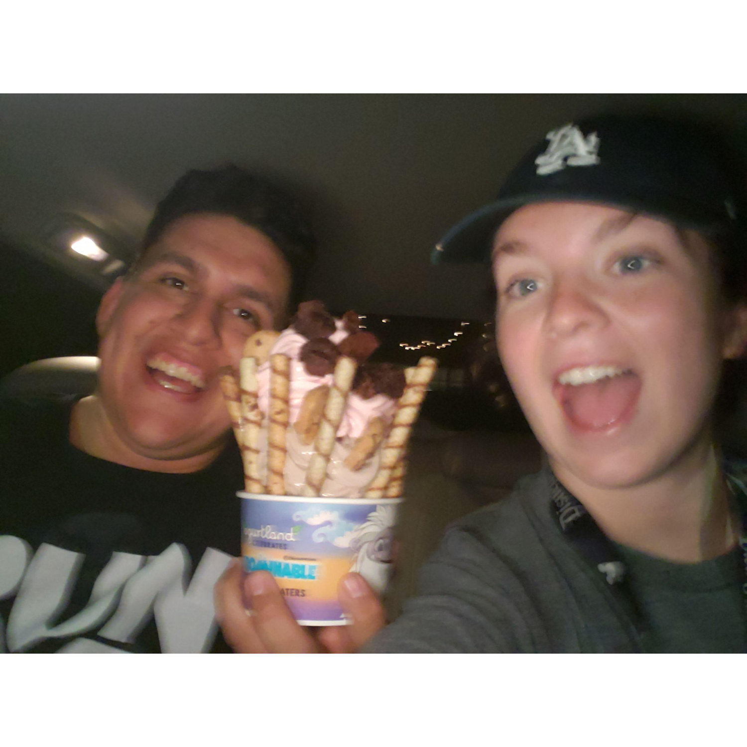 Our annual unlimited cup at Yogurtland (we ate a lot of yogurt to earn this!)