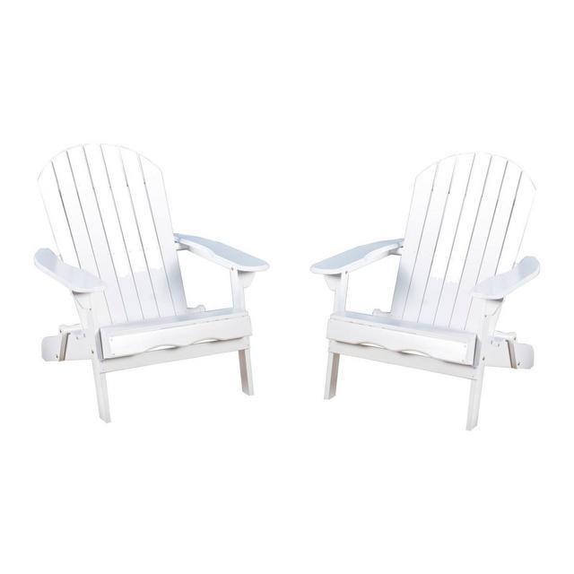 Hanlee Set of 2 Folding Wood Adirondack Chair White - Christopher Knight Home