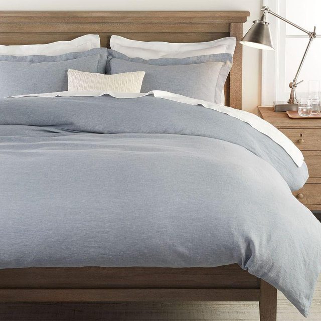Chambray Belgian Flax Linen Duvet & ShamTwin