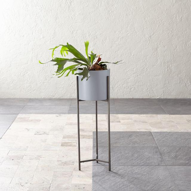 Dundee Light Grey Planter with Tall Stand