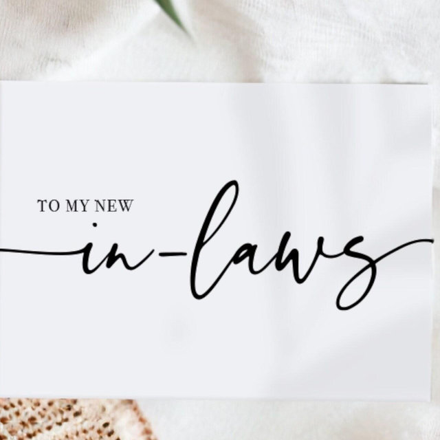 To My In-Laws card, To My Mother-In-Law, To My Father-In-Law On My Wedding Day, Thank You Card, Parents In Law Wedding Cards S23