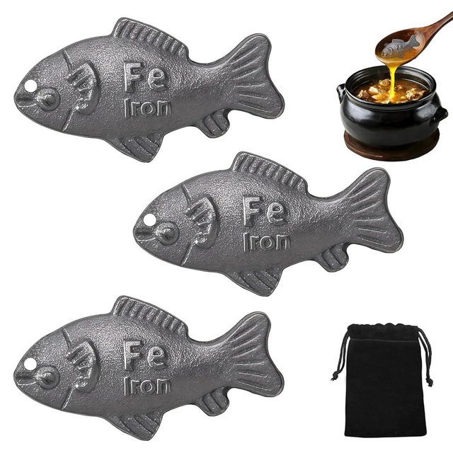 Iron Fish Cooking Tool, Natural Supplement to Support Iron Levels for Vegans, Great Gift for Family and Friends (3 Pack)