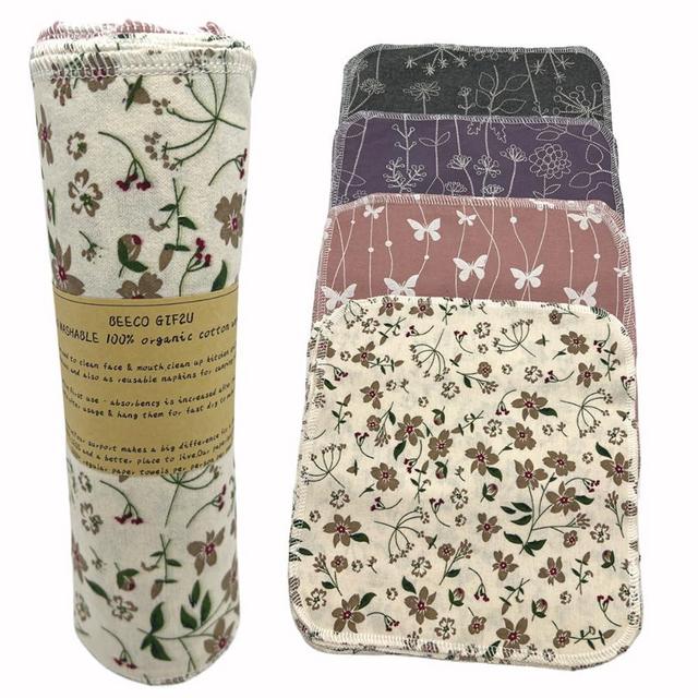 Reusable Paper Towel Rolls 20 Pack,Washable Napkin Cloth Value Set of 4 Colors 20 Pack of Paperless Towel-100% Cotton, Super Soft, Absorbent Made to Last (Blooming)