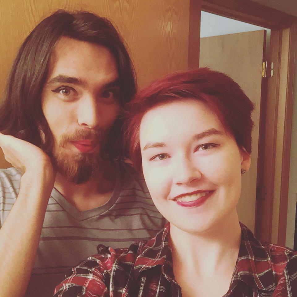 We tried putting makeup on each other!