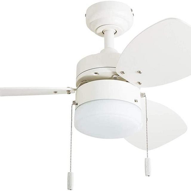 Honeywell Ceiling Fans 50600-01 Ocean Breeze Contemporary, 30” LED Frosted Light, Light Oak/Satin Nickel Finish Blades, White
