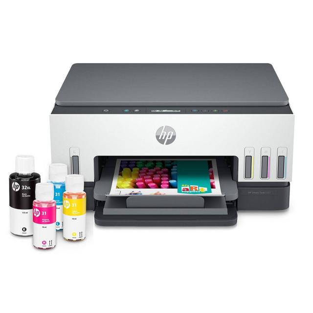 HP Smart Tank 6001 Wireless All-In-One Color Printer, Scanner, Copier, Refillable Tank Printer - White