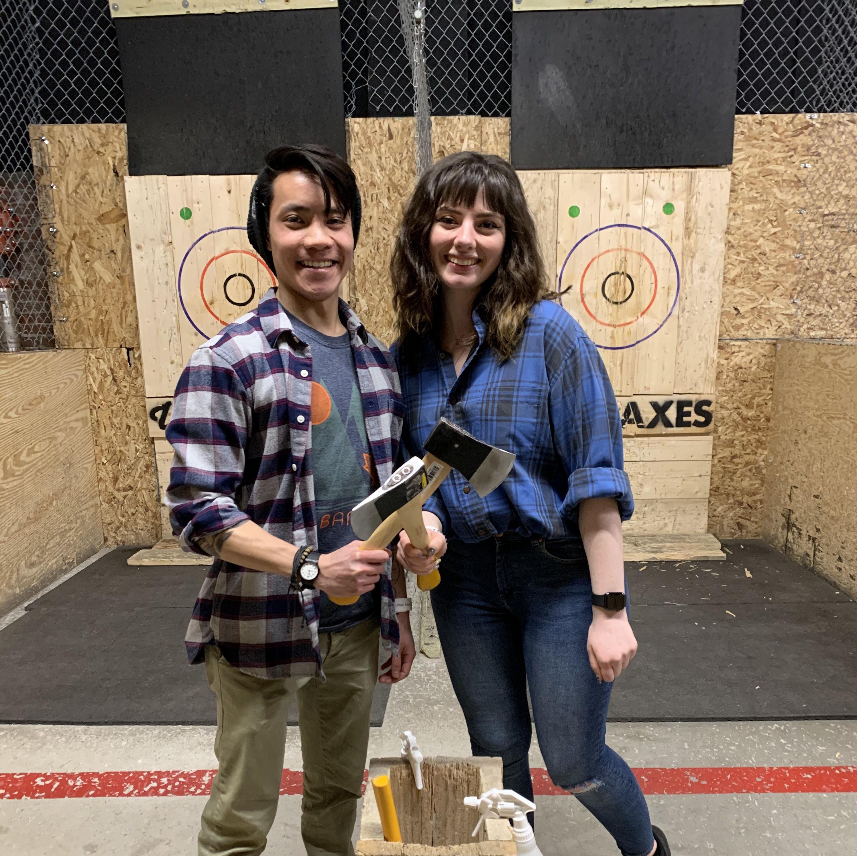 Axe throwing on a first(ish) date? Why not!