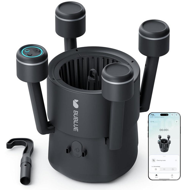 BUBLUE F10 Robotic Surface Skimmer, Pool Cleaner with Powerful Suction, Dual Motor, 5L Filter, Dual Cleaning Modes,App Control,One-Tap Docking, AI Navigation, Ideal for In-Ground & Above-Ground Pools