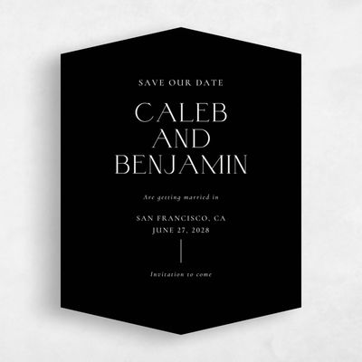 Black Diamond Wedding Save the Date - Piccola Portrait