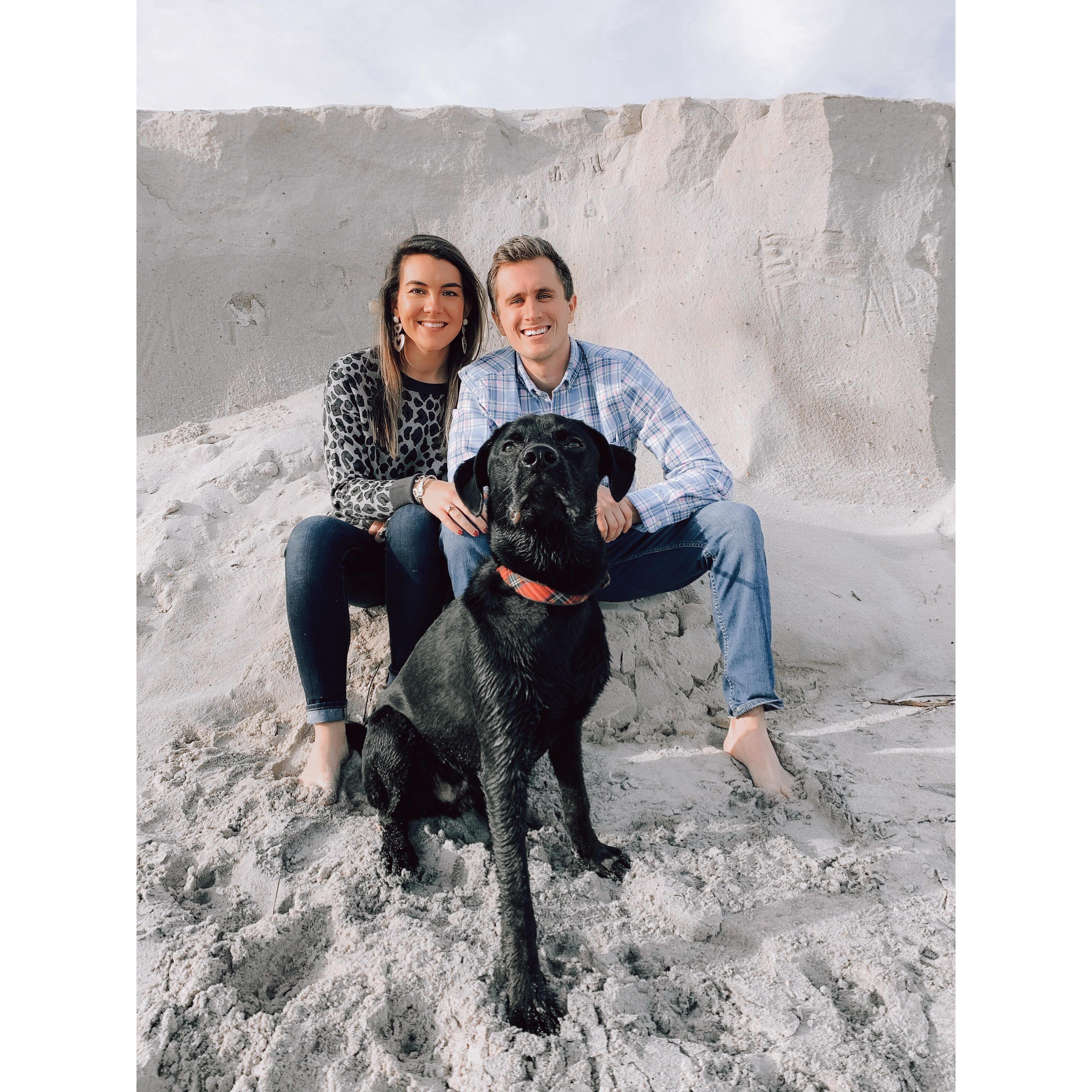 Family pic in front of the lot where my beach house used to be in Surf City, NC. Also where we met for the first time.