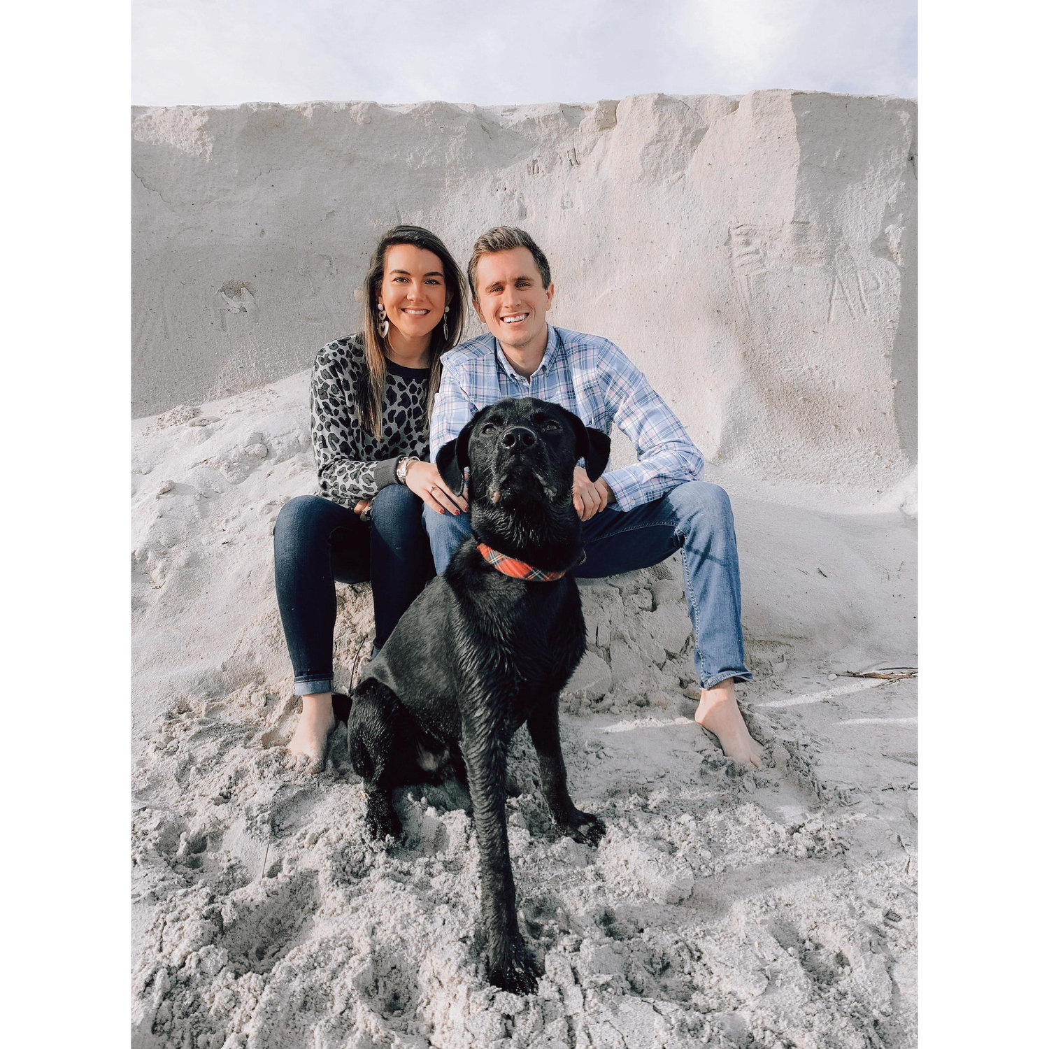 Family pic in front of the lot where my beach house used to be in Surf City, NC. Also where we met for the first time.