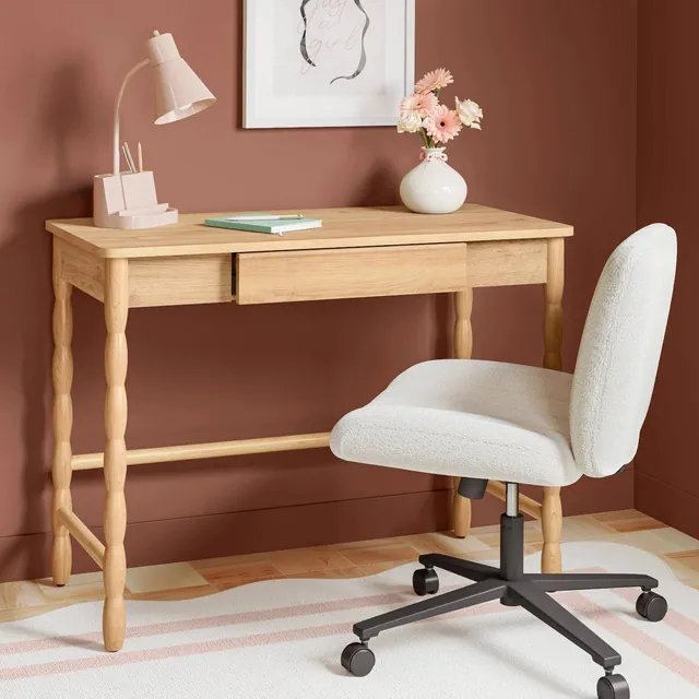 Bobbin Turned Wood Desk with One Drawer Natural - Room Essentials™