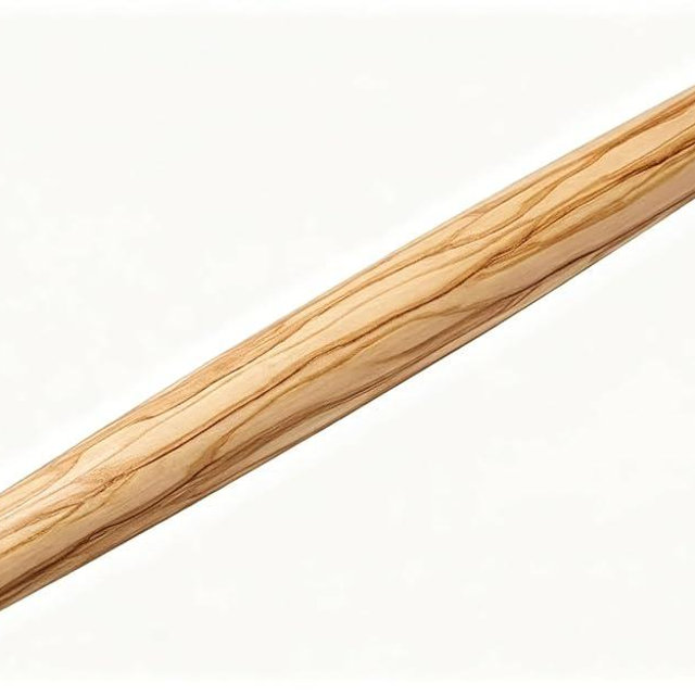 Olive Wood French Rolling Pin, 15 Inch Wooden Rolling Pin for Baking