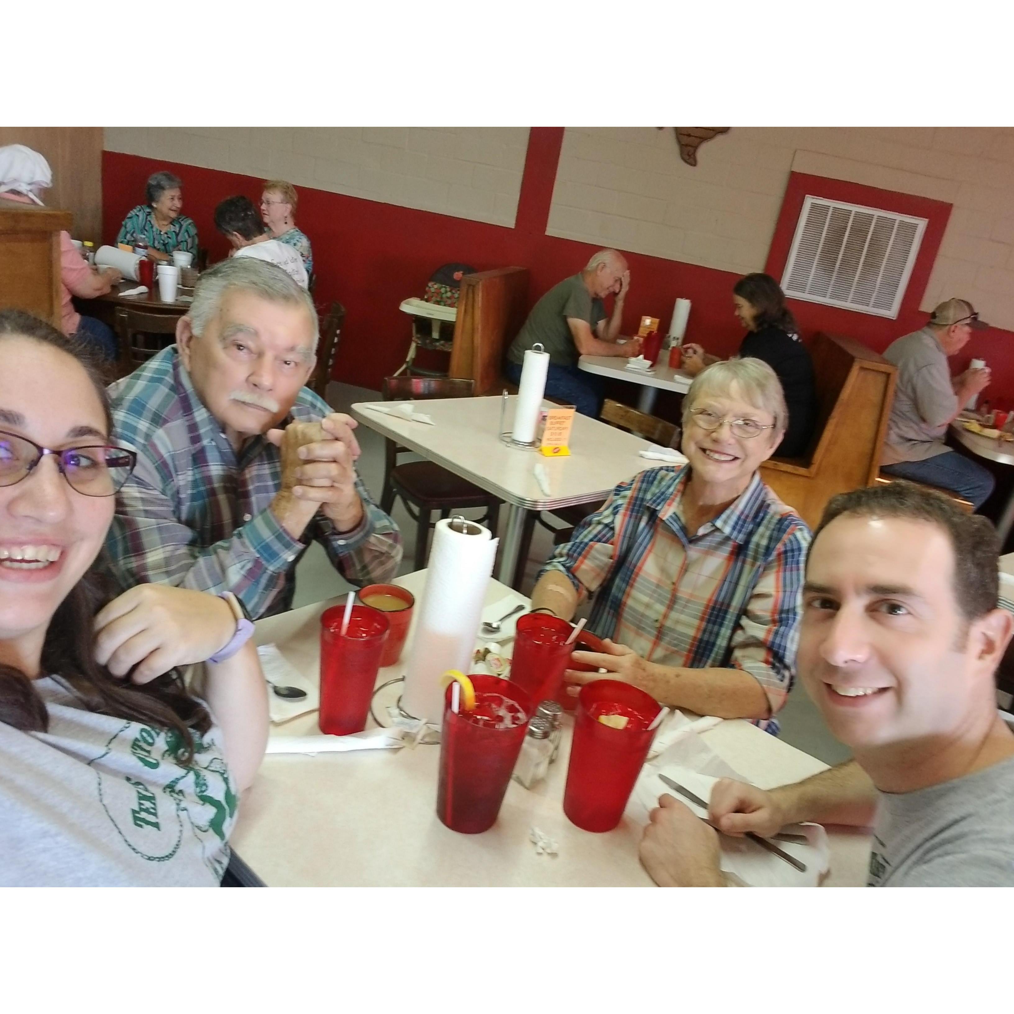 Jeff meeting Brittani's Grandparents, Steve and Deanna Humphrey, for the first time.