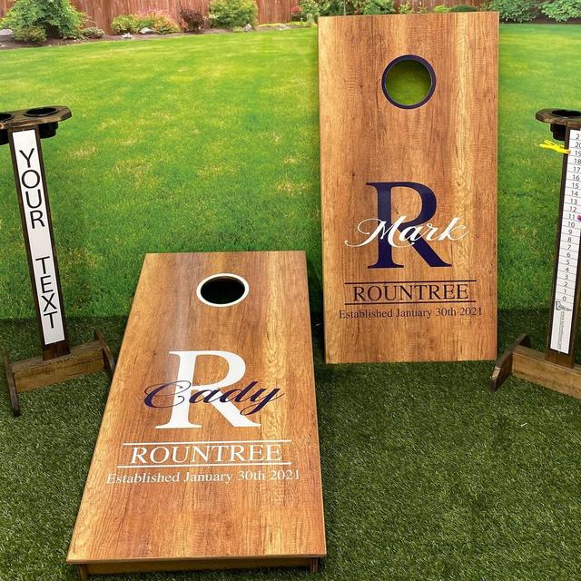 Custom Wedding Cornhole Boards~ Stained &...