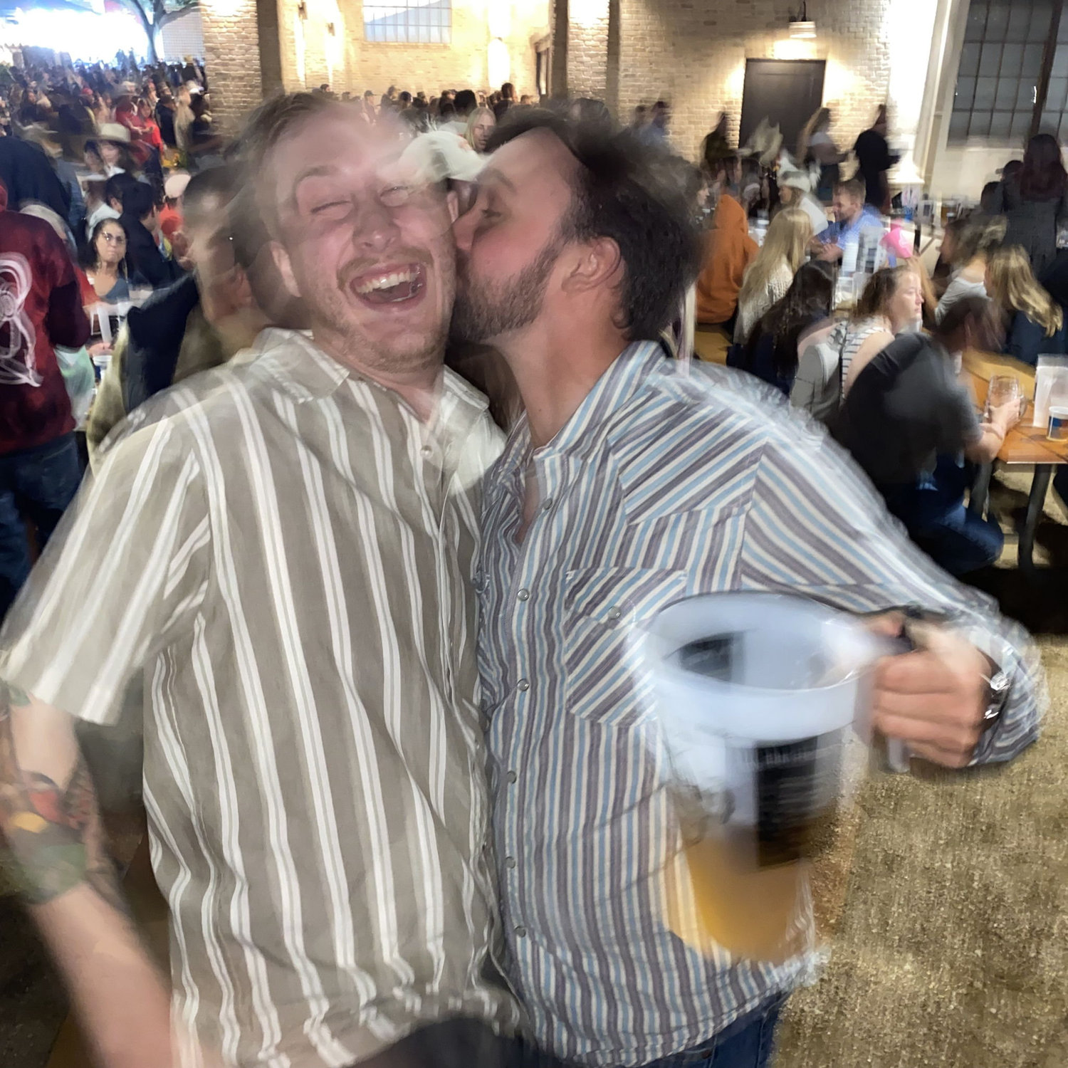 our first time at Wurstfest together, no you're not crazy thats not Brittney, that's Travis' best friend Tyler!