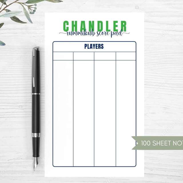 Family Game Night Score Pad - Personalized Family Game Night Score Pad - Rummikub Score Pad - Personalized Family Score Pad