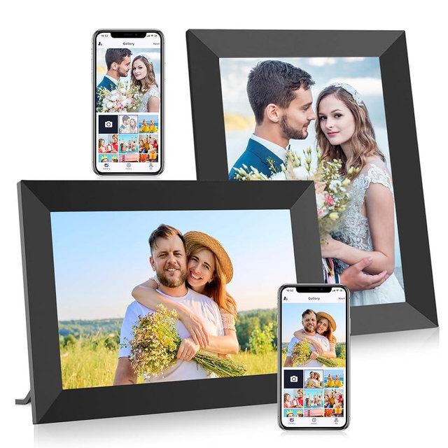 FANGOR 10.1 Inch WiFi Digital Picture Frame (2-Pack) with IPS HD Touchscreen, Smart Cloud Photo Frame with Built-in 16GB Storage, Auto Rotate, Wall Mount, Share Photos and Videos Anytime, Anywhere