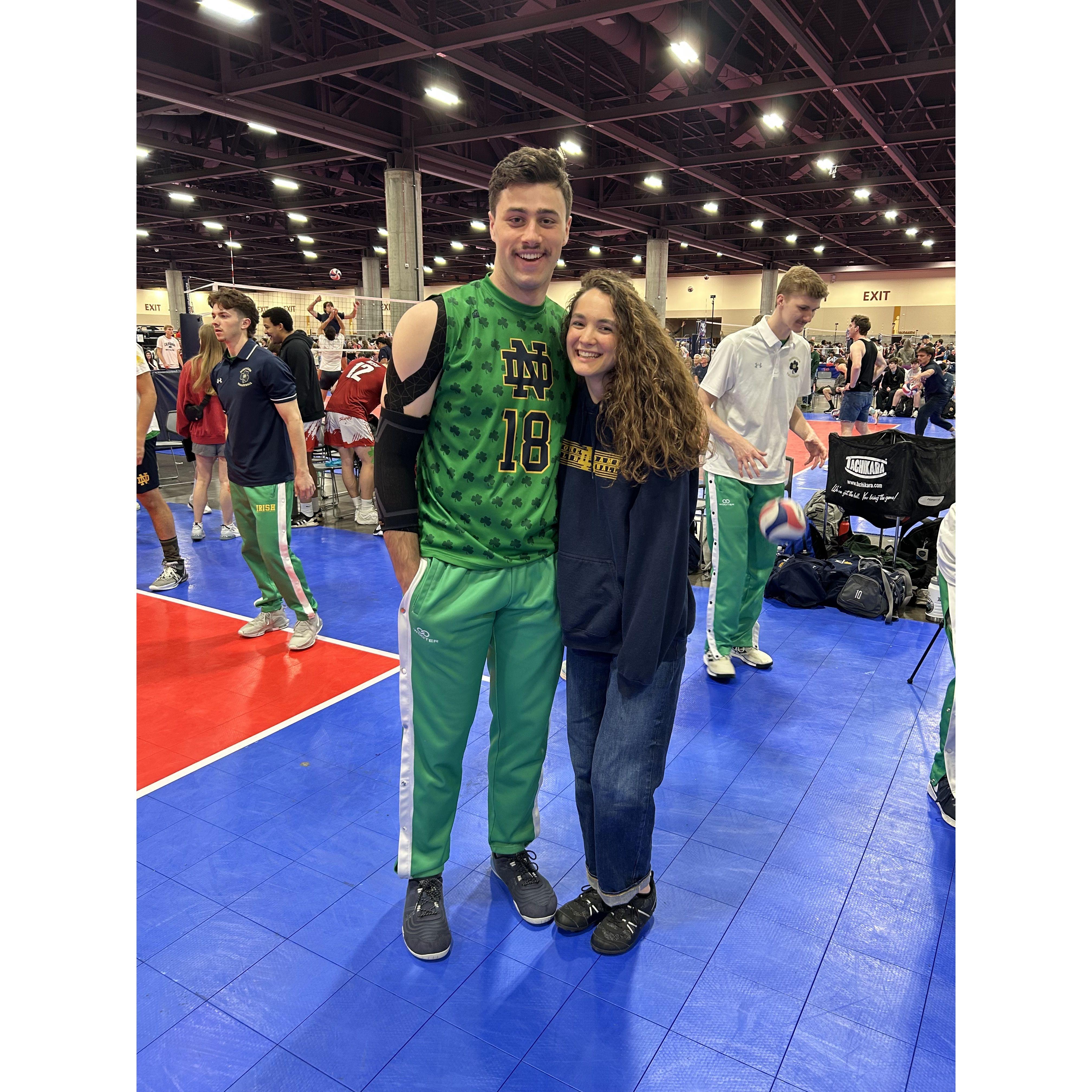 Lexie attends Greg's volleyball nationals in Phoenix, Arizona during Holy Week in 2025