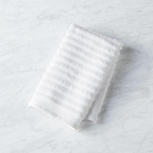 Channel White Cotton Hand Towel