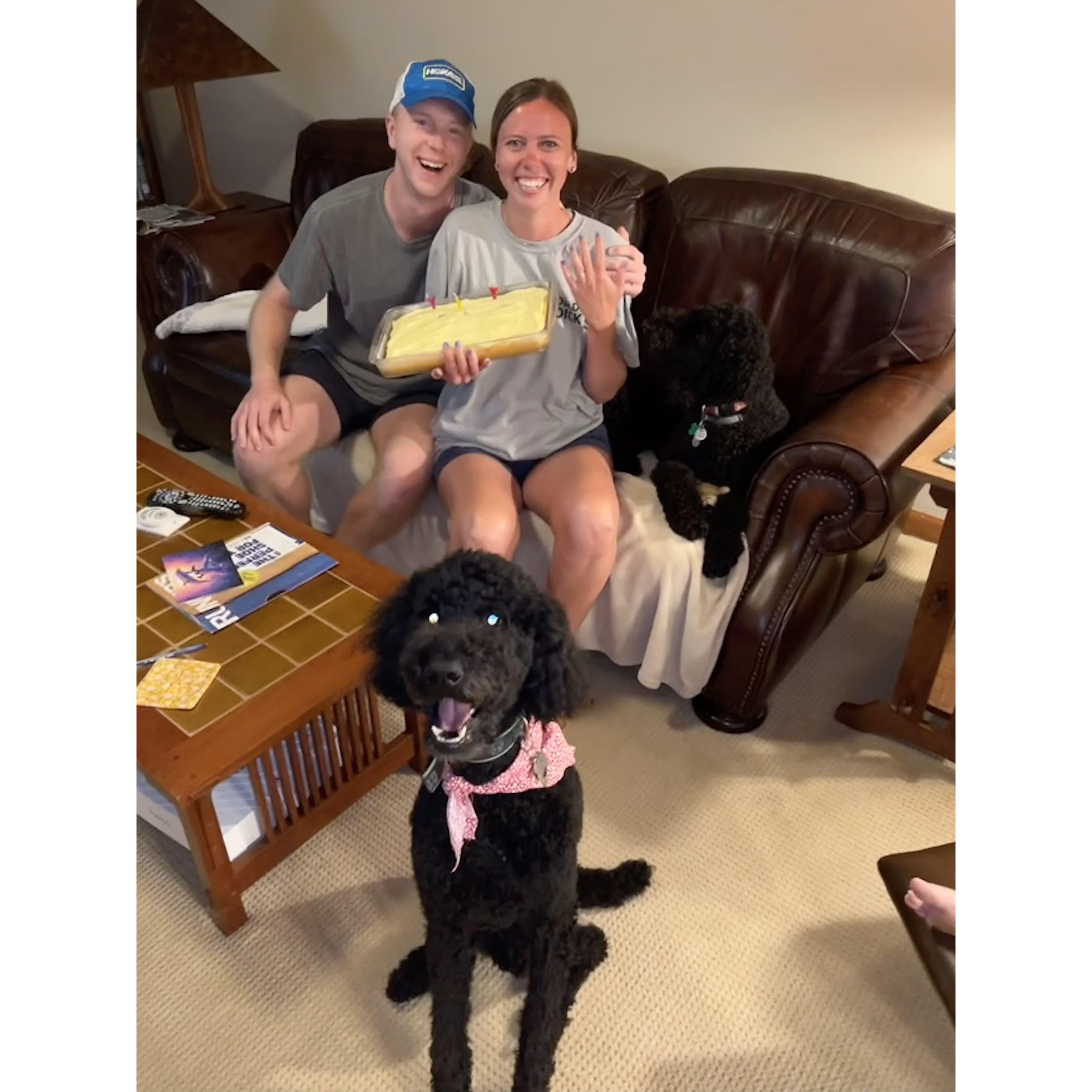 The Christensen family gathered to celebrate us after our engagement trip!