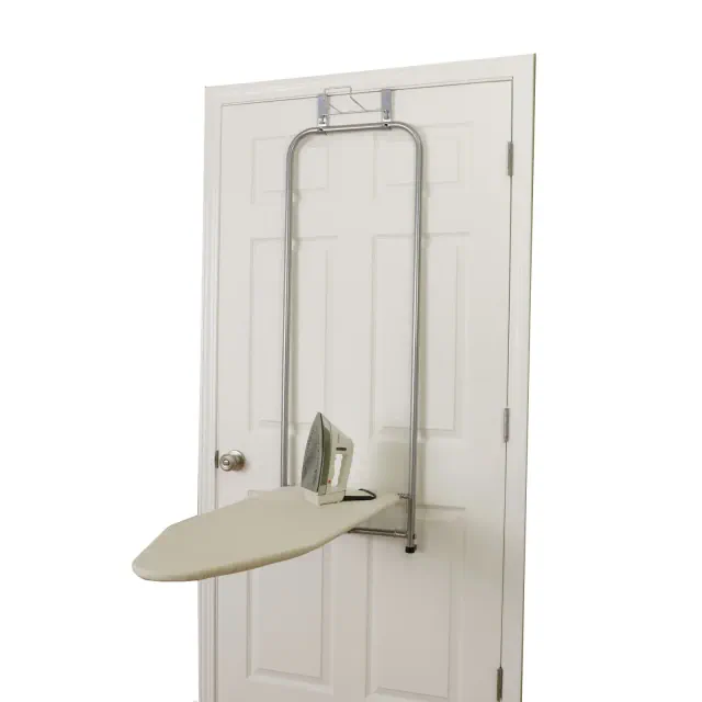 Household Essentials Over the Door Ironing Board, Self-Closing, Silver