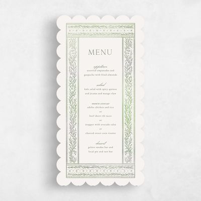 Beige Scalloped Wedding Menu - Viridian