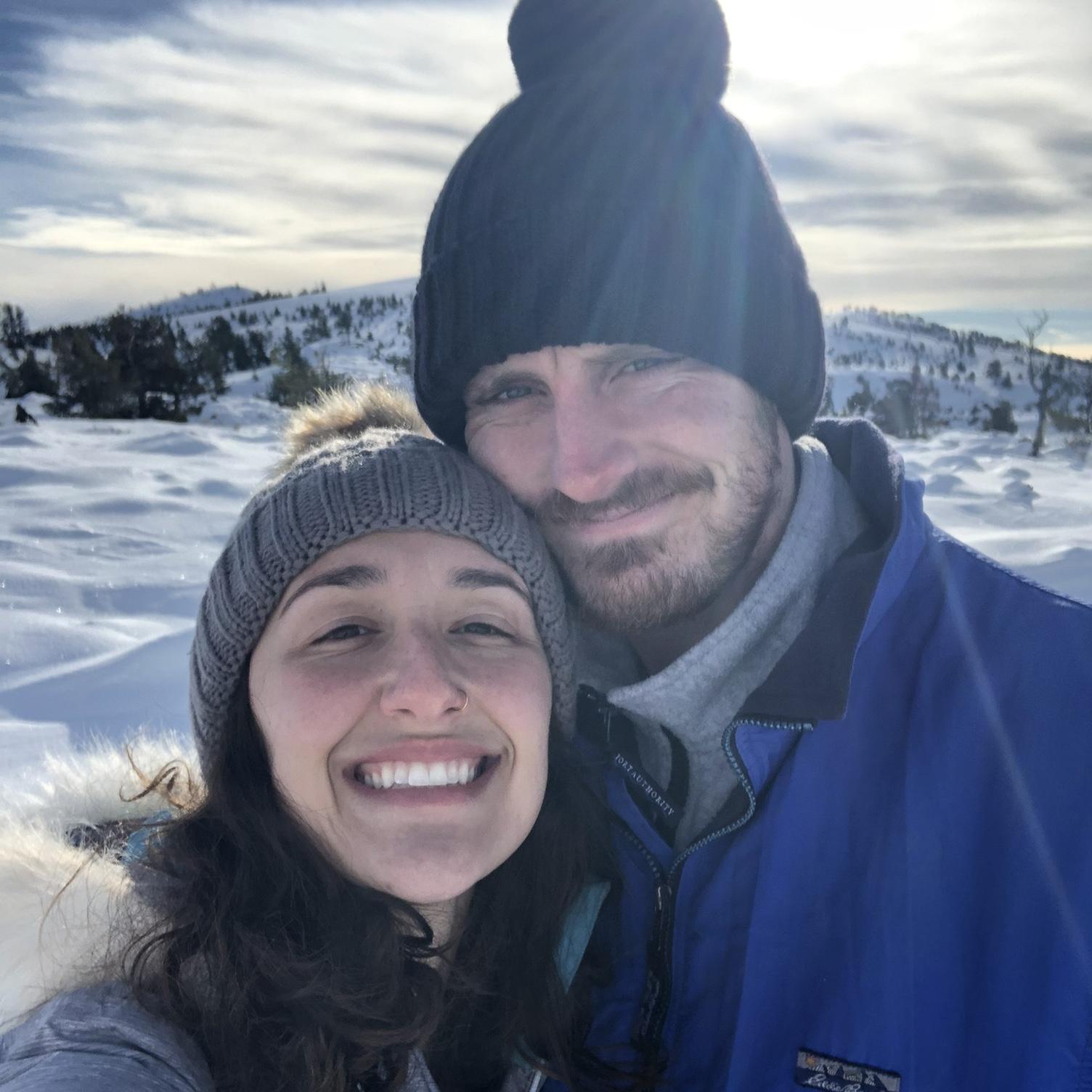 Hiking in the snow December 2022 was exhausting, but worth it. Made it to the landmark where the borders of California, Oregon, and Nevada meet.