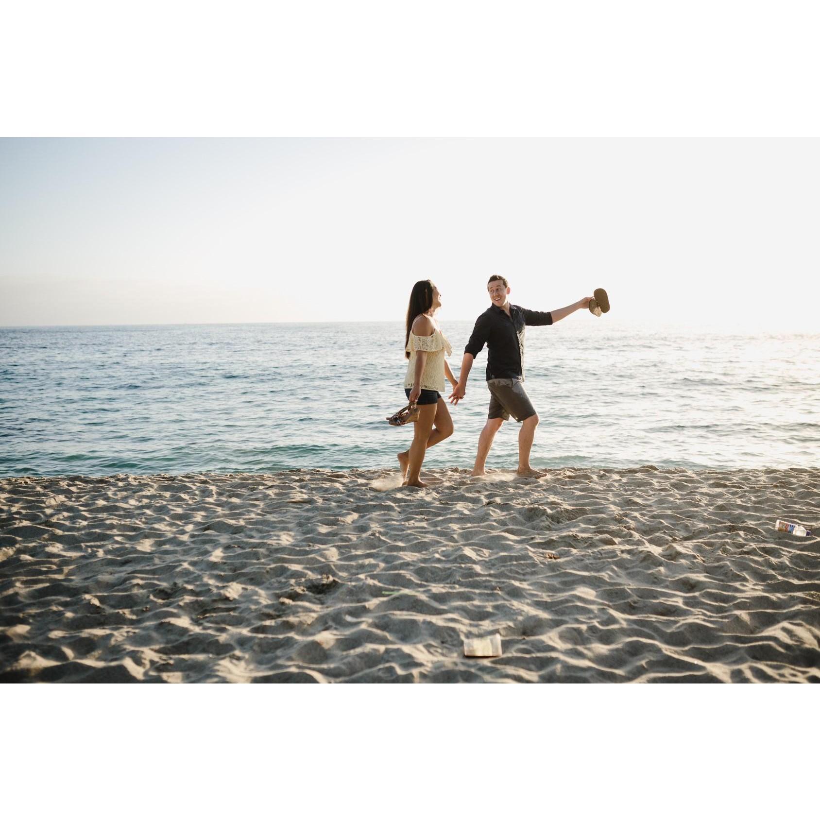 A candid moment as we strolled down the beach