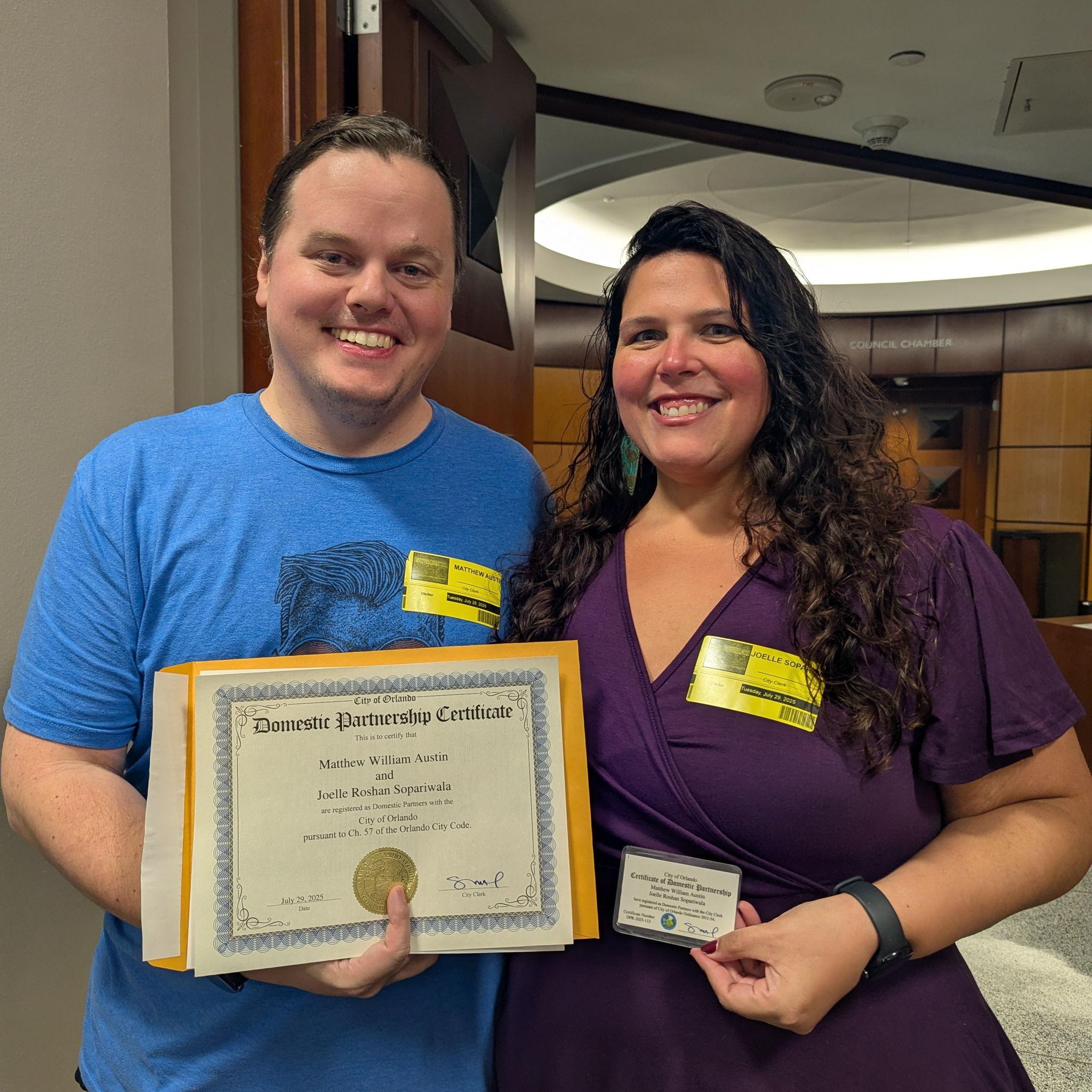 Becoming domestic partners (for insurance purposes)