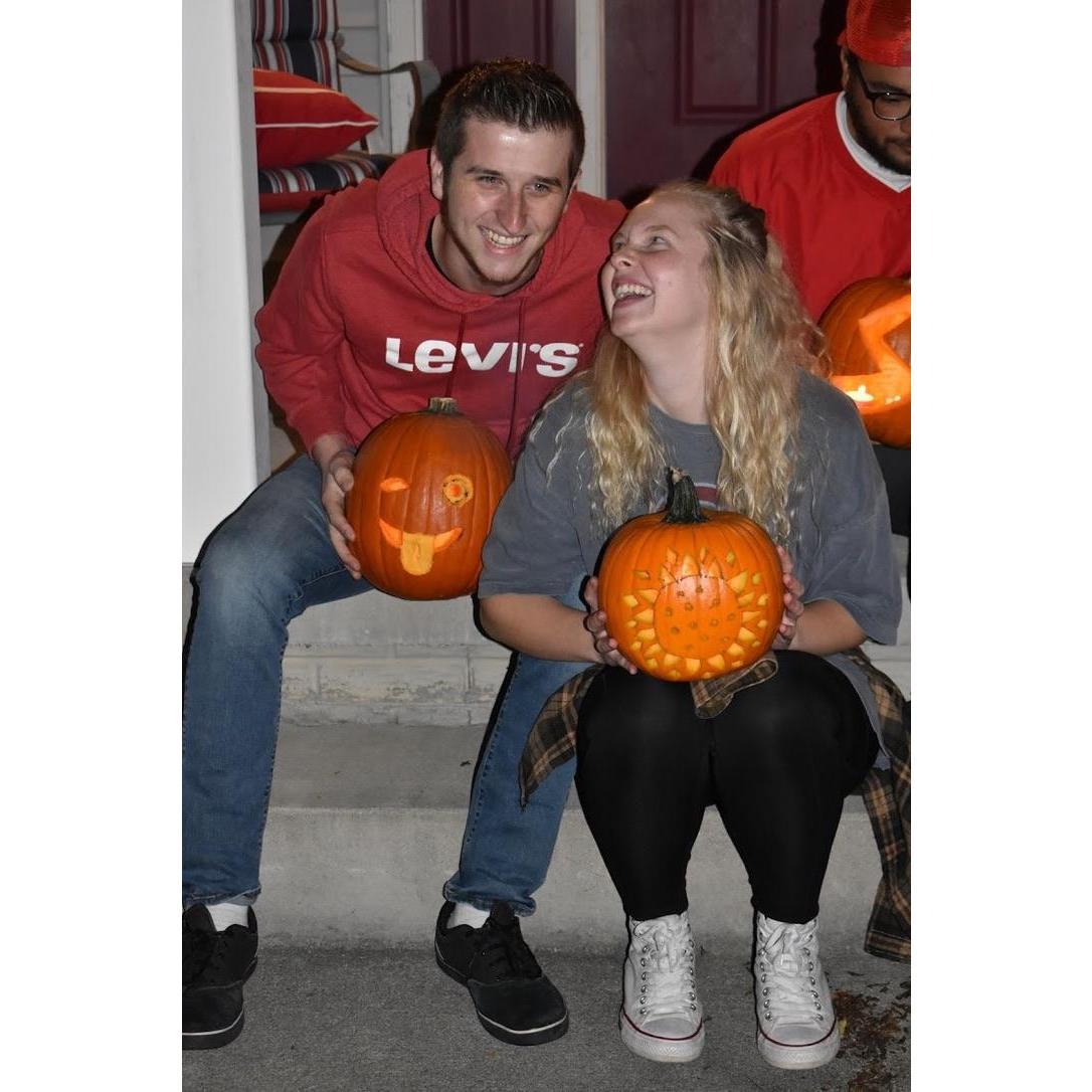 After carving pumpkins at our annual "419" friend group pumpkin carving night!