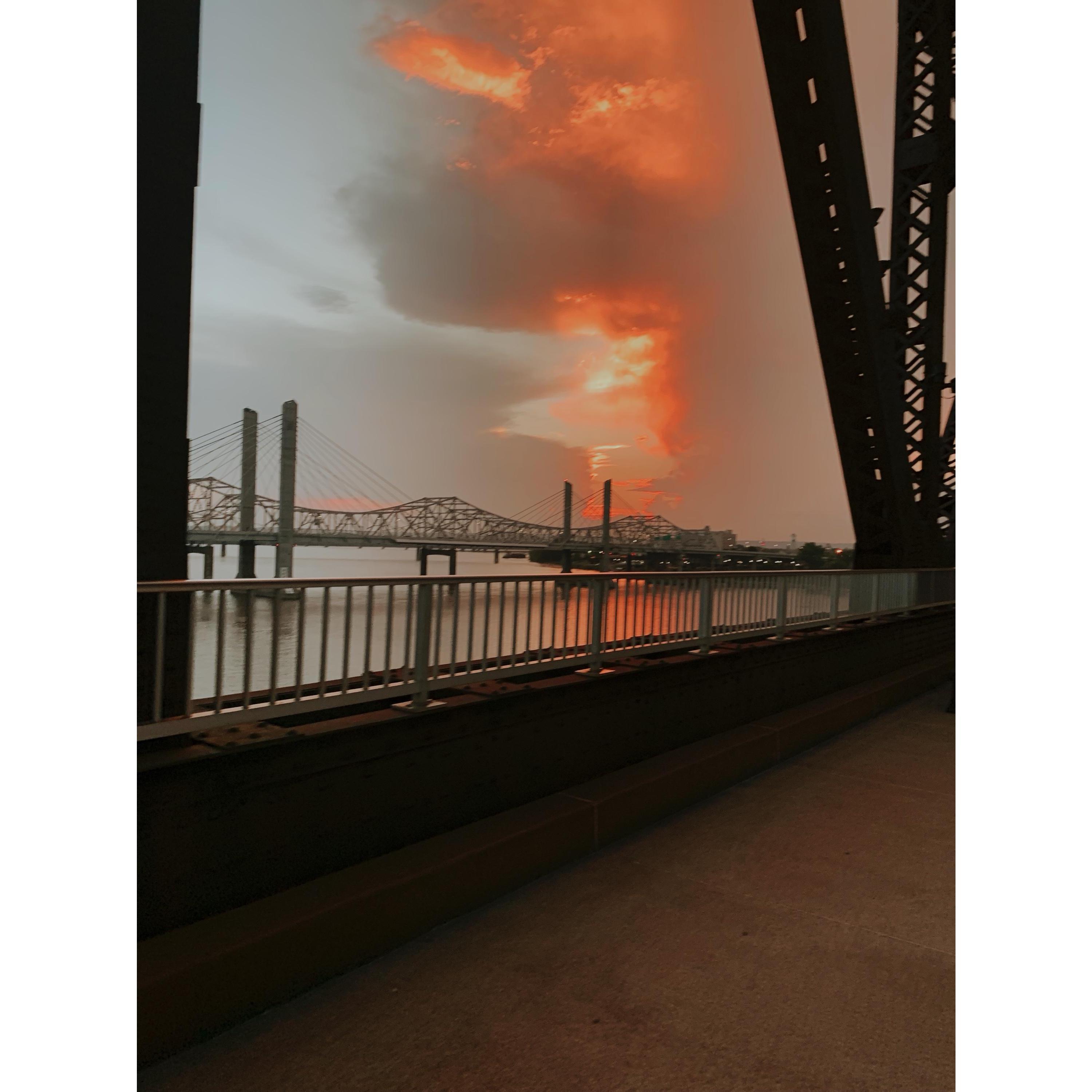 We love going on walks across the Ohio River on the walking bridge.